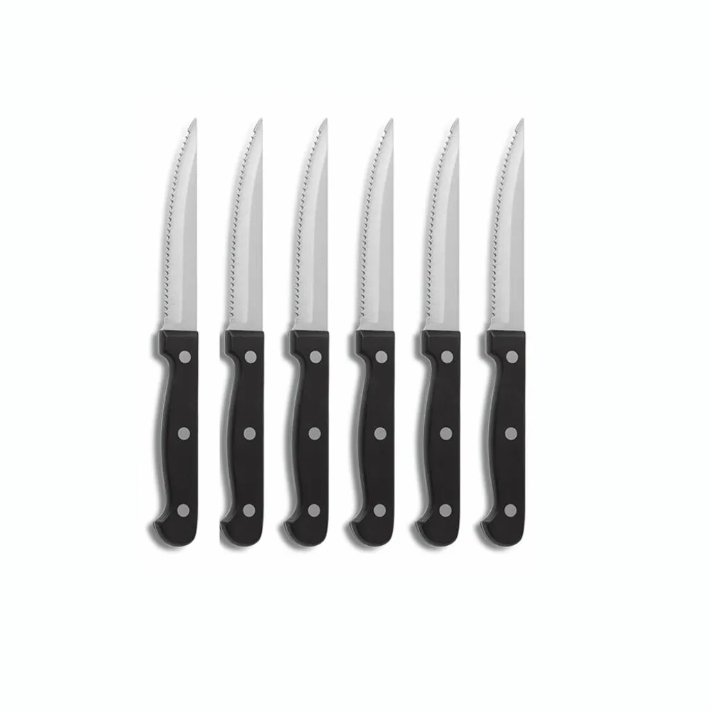 Comas Steakmesser-Set Eco 12-tlg., Fleischmesser mit Satin-Finish, Edelstahl 3CR13, Schwarz, 3004